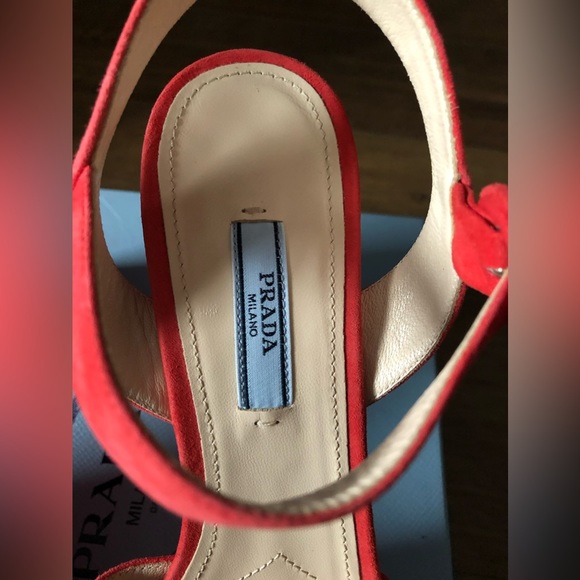 PRADA-AUTHENTIC (NWT/Box)-Women's Tangerine Platform Strappy Sandals - Picture 9 of 14